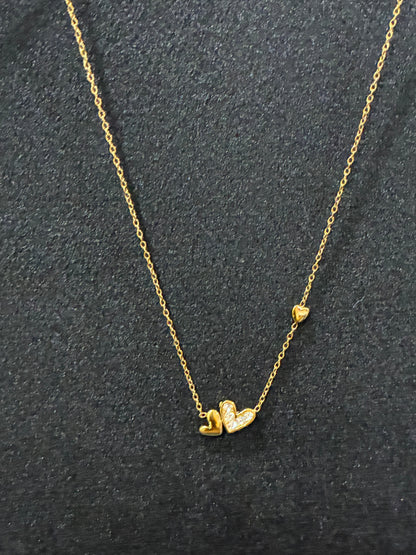 Geometric Electroplated Heart 18K Real Gold Plated 304 Stainless Steel Cable Chain Made4Madams