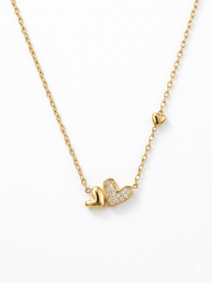 Geometric Electroplated Heart 18K Real Gold Plated 304 Stainless Steel Cable Chain Made4Madams