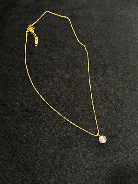 18K Gold Gold Plated Elegant Simple Round Style 304 Stainless Steel Necklace Made4Madams
