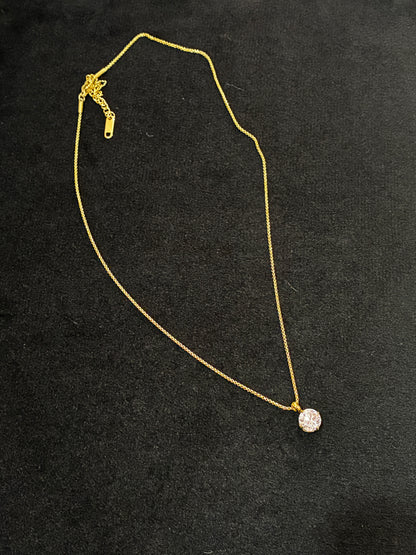 18K Gold Gold Plated Elegant Simple Round Style 304 Stainless Steel Necklace