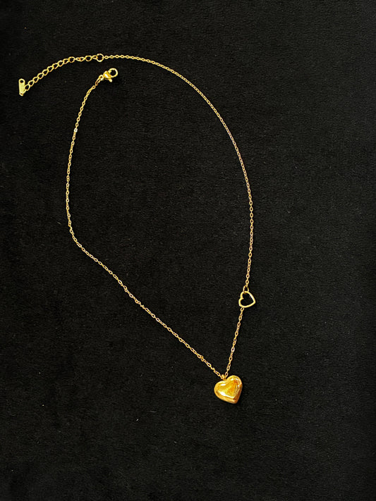 18K Gold Plated Heart Shape 304 Stainless Steel Cute Simple Style Commute Pendant Necklace Made4Madams
