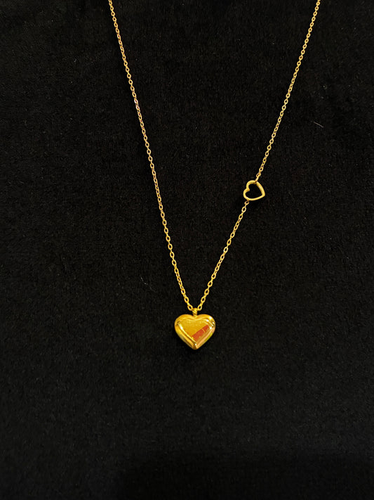 18K Gold Plated Heart Shape 304 Stainless Steel Cute Simple Style Commute Pendant Necklace
