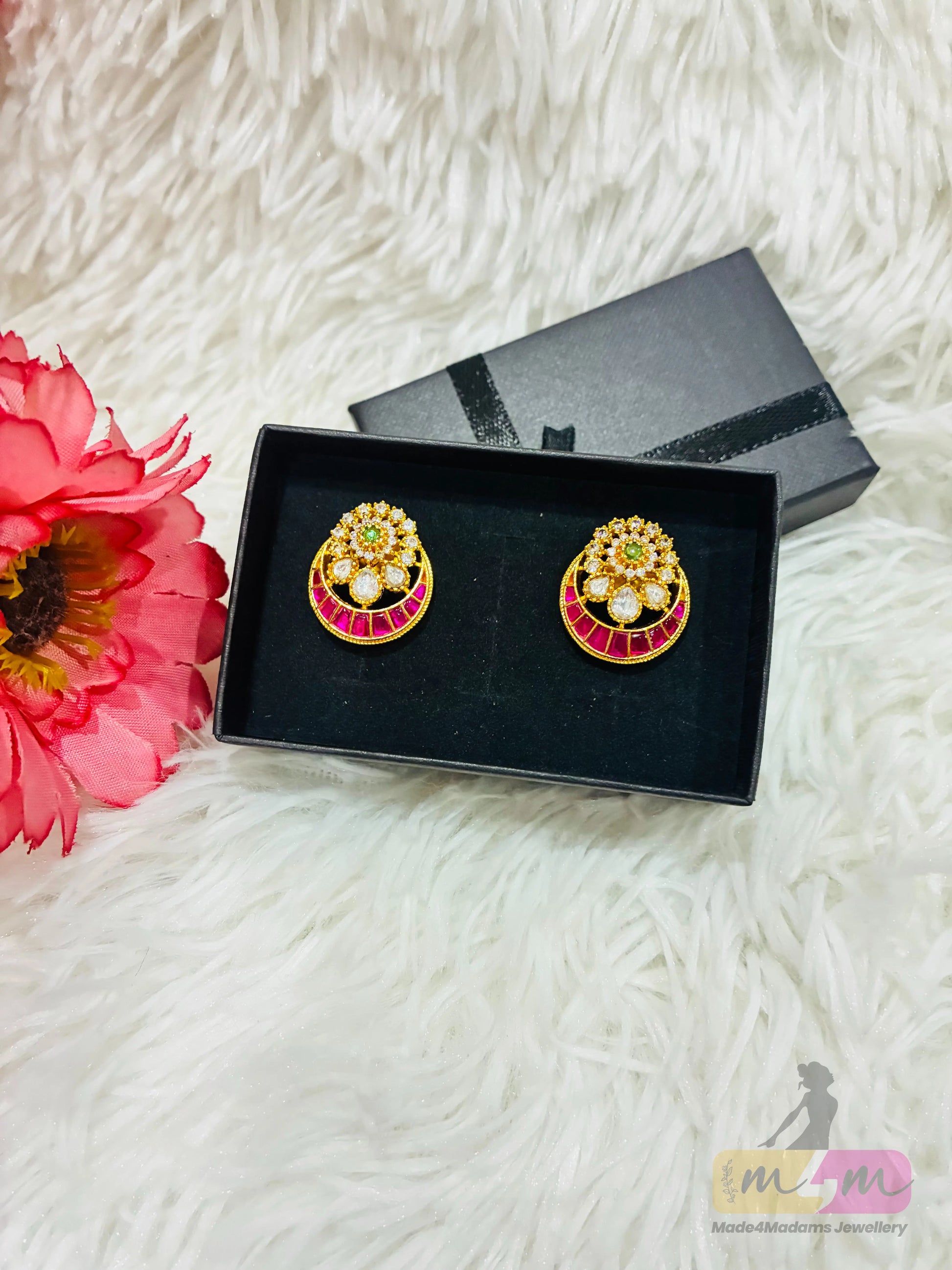 Chandbali Stud Earrings Made4Madams