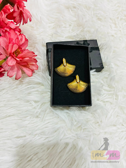 18K Gold Plated Gem Solid Color Shell Earrings Made4Madams