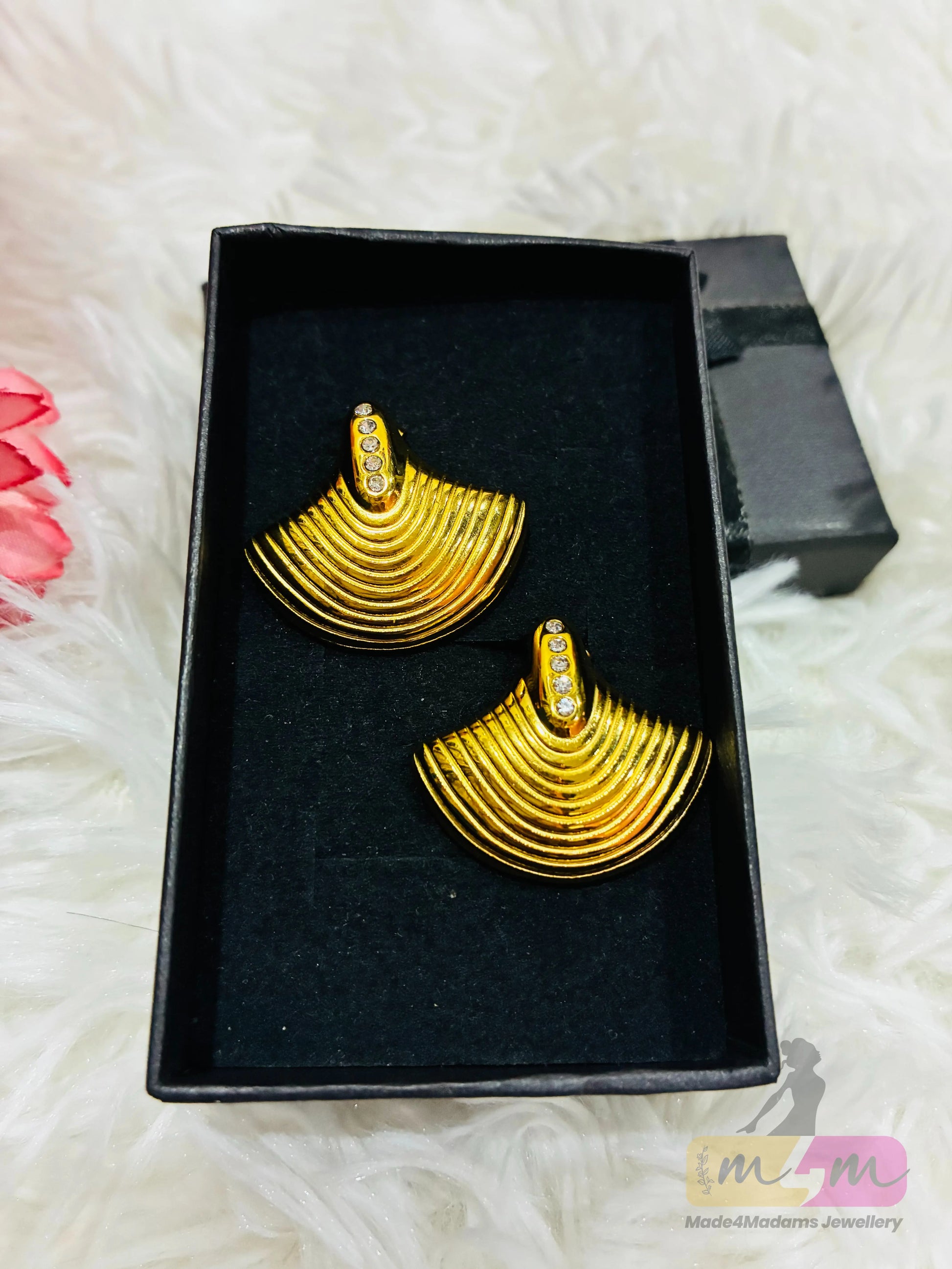 18K Gold Plated Gem Solid Color Shell Earrings Made4Madams