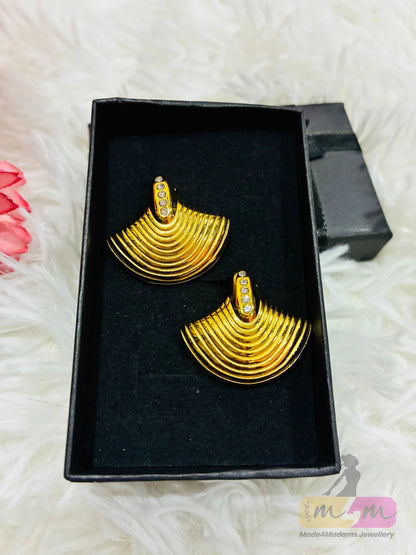 18K Gold Plated Gem Solid Color Shell Earrings Made4Madams