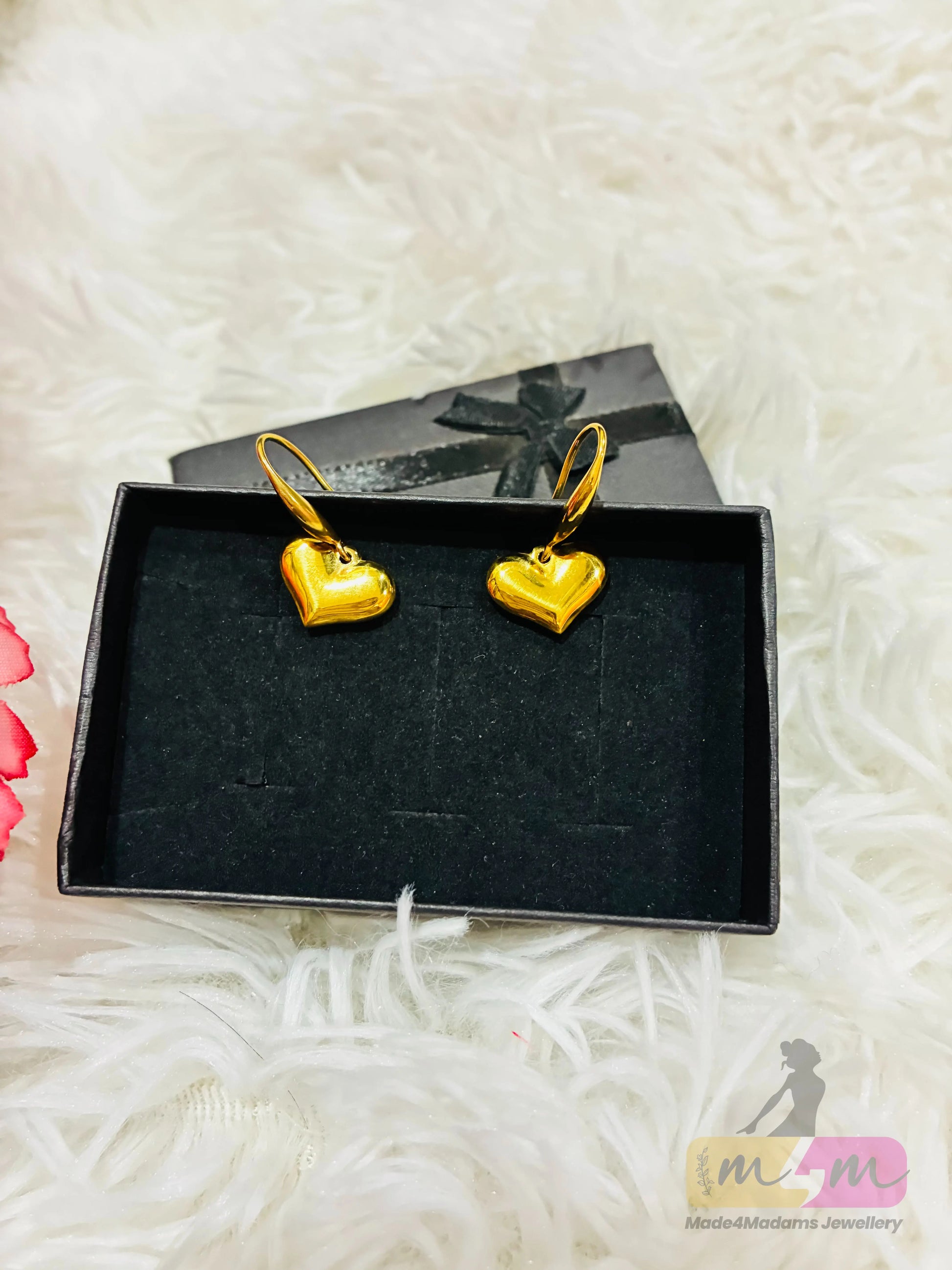 18K Gold Plated Elegant Color Heart Shaped Earrings Made4Madams