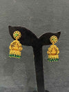 Jhumka earrings gold-plated Lakshmi motif