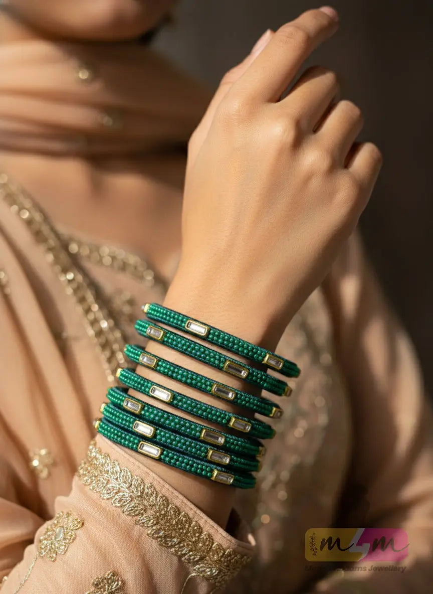 Emerald Royale Stack Bangles - 4 Set Made4Madams
