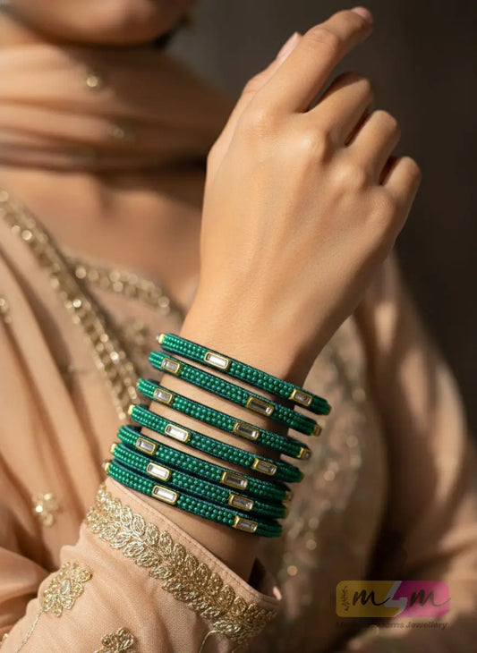 Emerald Royale Stack Bangles - 4 Set Made4Madams