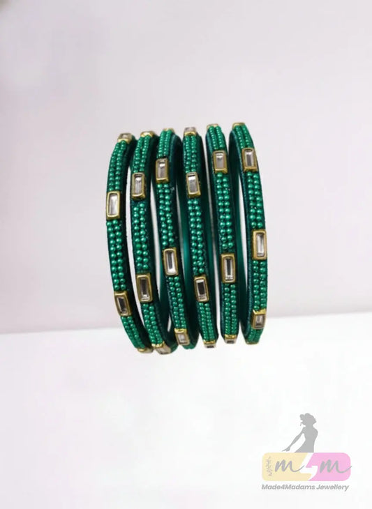 Emerald Royale Stack Bangles - 4 Set Made4Madams