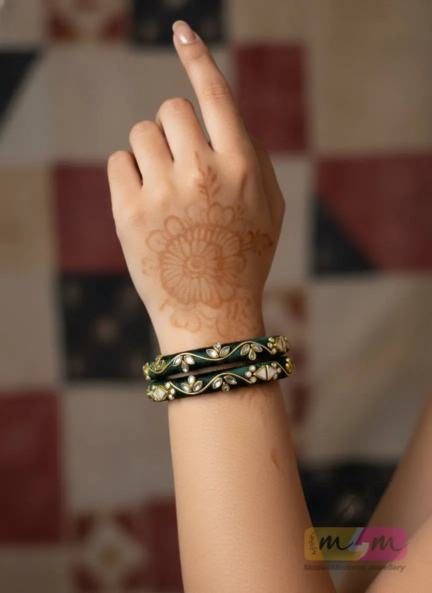 Emerald Vine Designer 2 Bangles Set Made4Madams