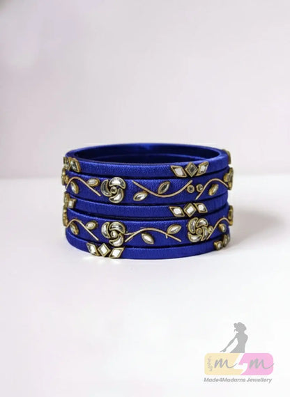 Graceful Traditional Silk 6 Bangle Set Made4Madams