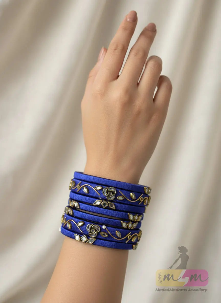Graceful Traditional Silk 6 Bangle Set Made4Madams
