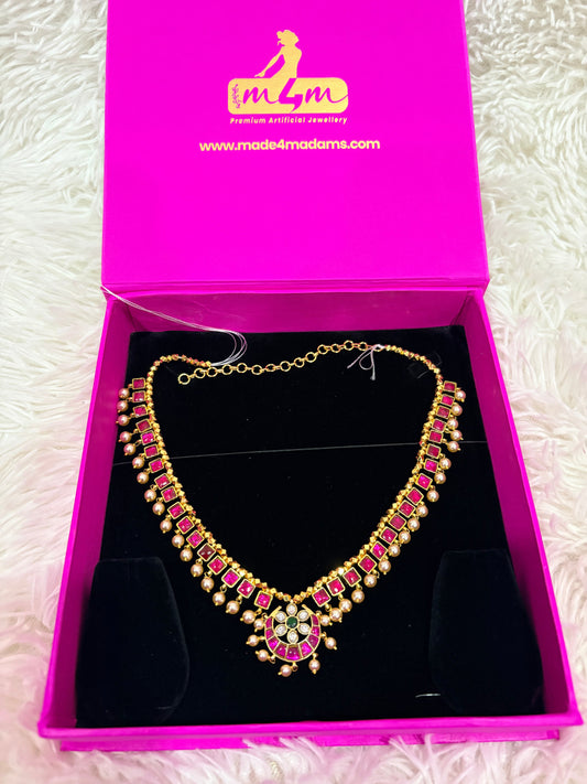 2 - Telangana Traditional Gundla Haram - Handmade and Micro Gold Plated Made4Madams