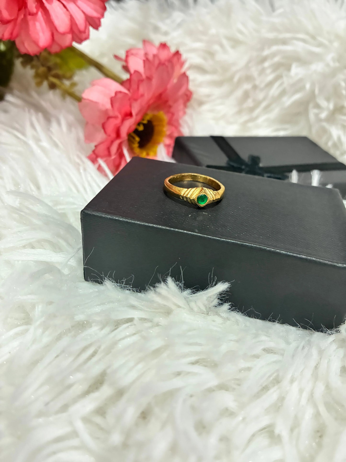 Pure Panchaloha Ring-Green Stone Made4Madams