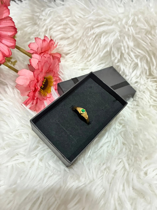 Pure Panchaloha Ring-Green Stone Made4Madams