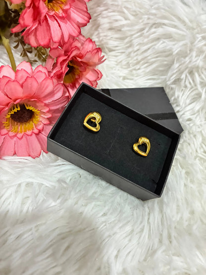 Luxury Heart Shape Stud Earrings-Non tarnish, Waterproof Made4Madams