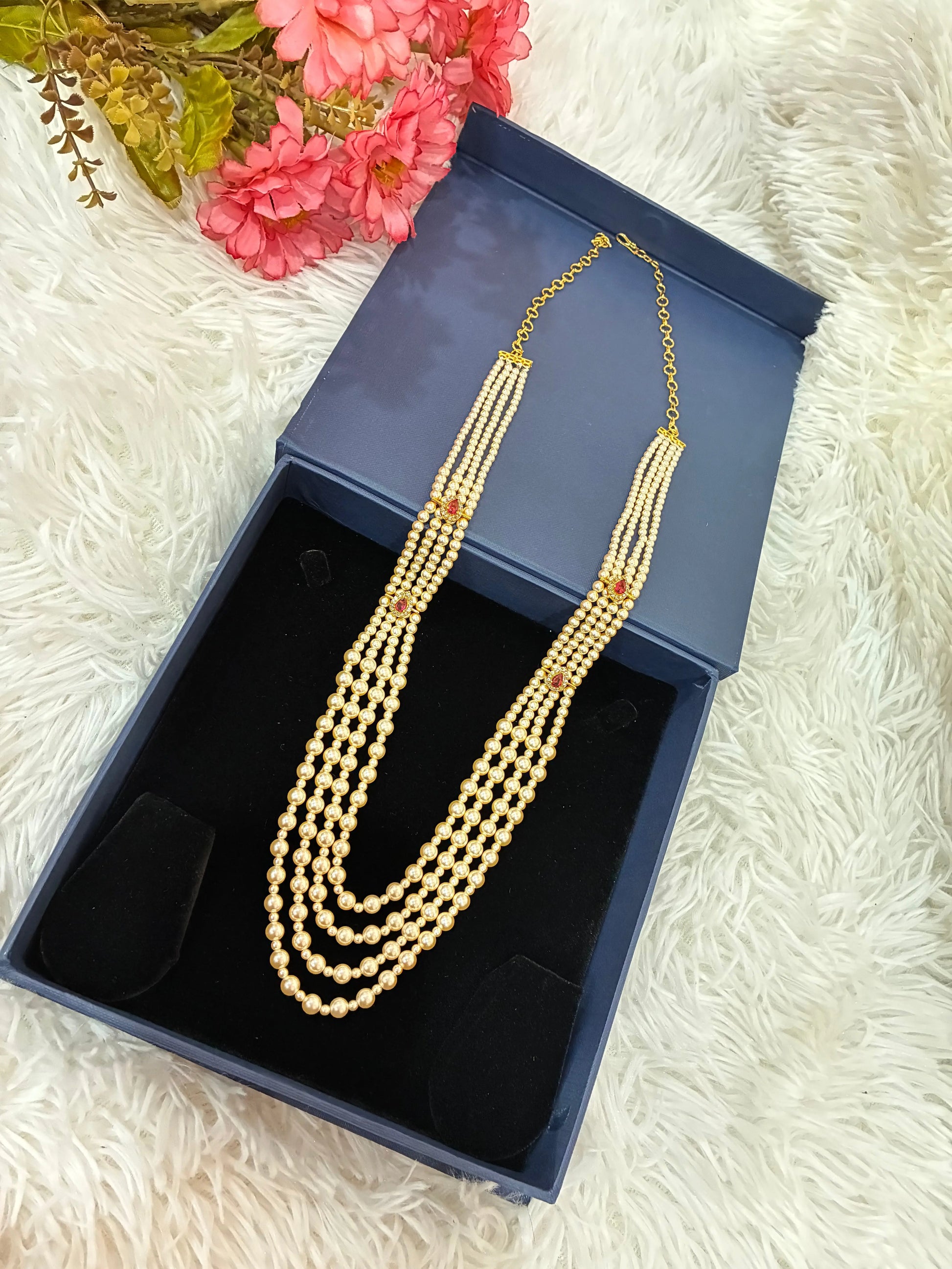Classic 4-Strand original Swaroski Pearl Haram Necklace Made4Madams