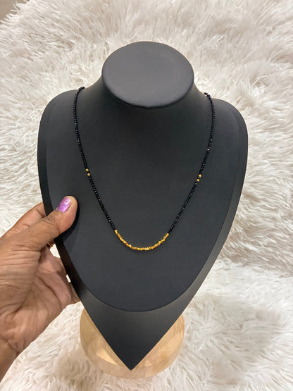 Modern Crystal black beads single line set with beautiful locket Made4Madams