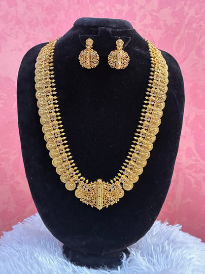Premium Micro Gold Plated Long Laxmi Haram Made4Madams