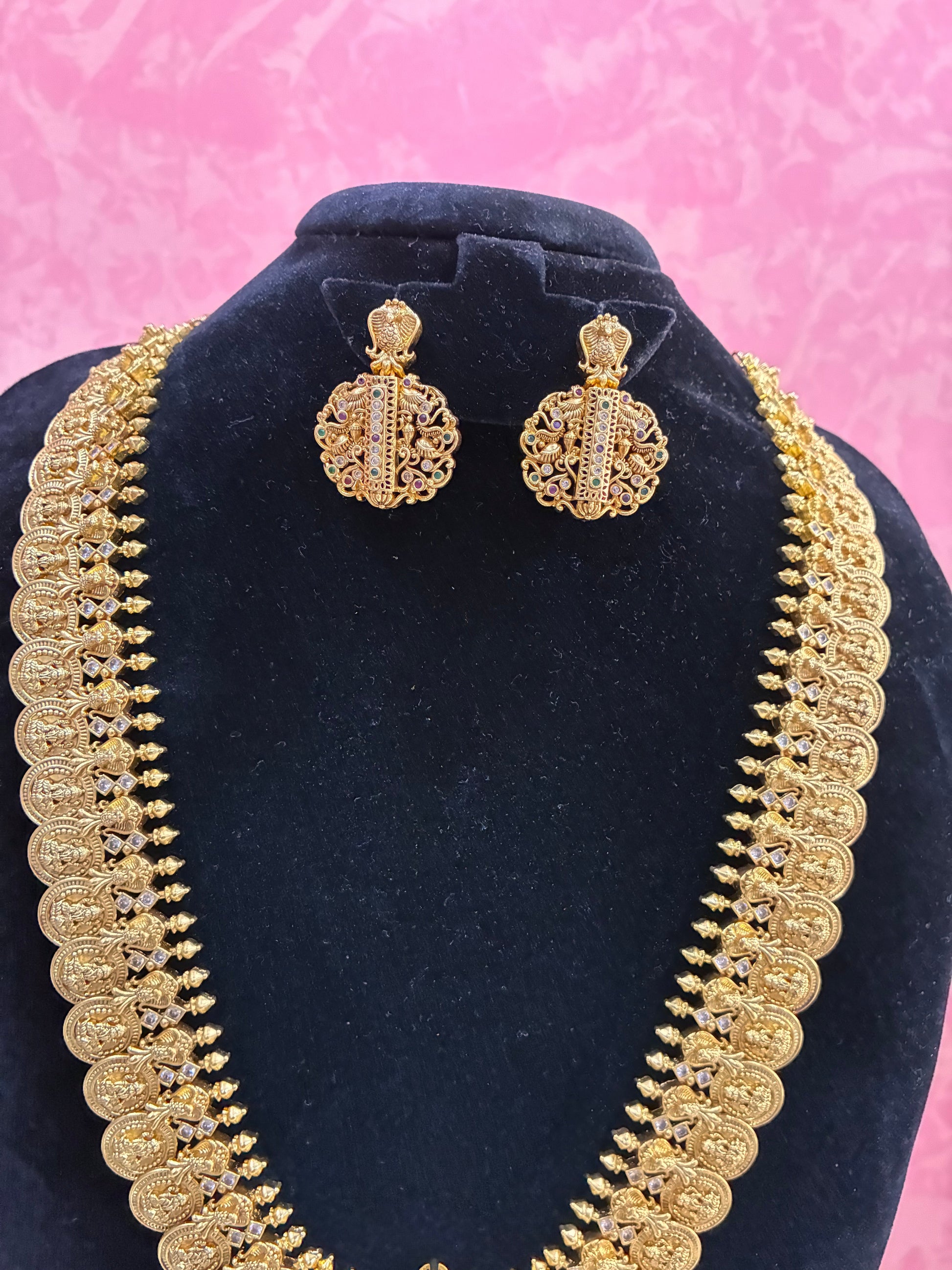 Premium Micro Gold Plated Long Laxmi Haram Made4Madams