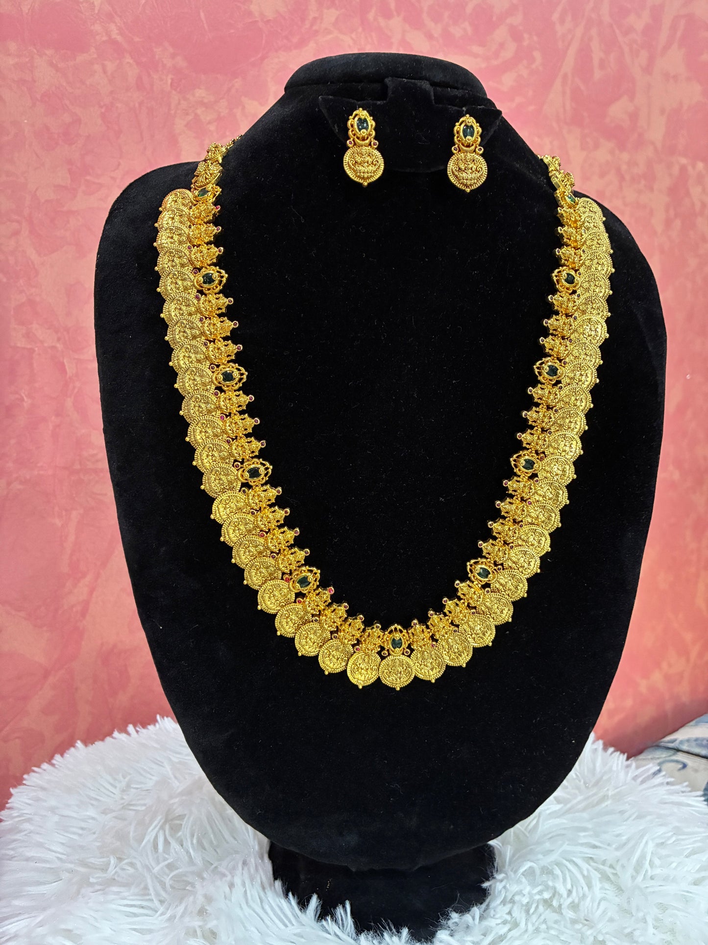 Elegance of Modern Micro Gold Plated Laxmi Long Haram Made4Madams