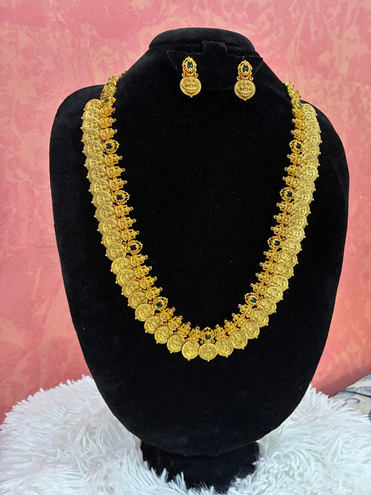 Elegance of Modern Micro Gold Plated Laxmi Long Haram Made4Madams