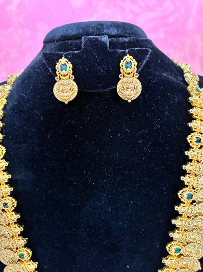 Elegance of Modern Micro Gold Plated Laxmi Long Haram Made4Madams