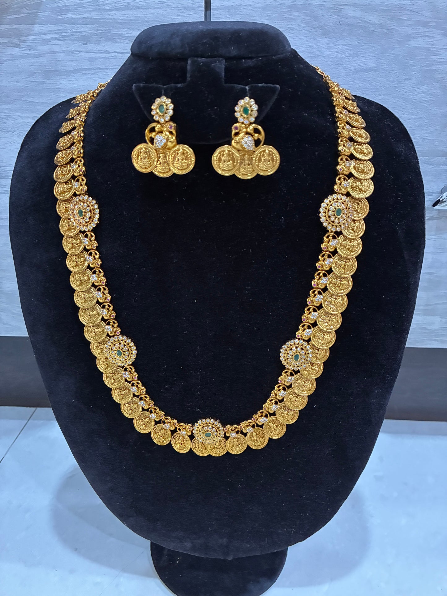 Elegant Ethnic Micro Gold Plated Lakshmi Kasula Haram Made4Madams