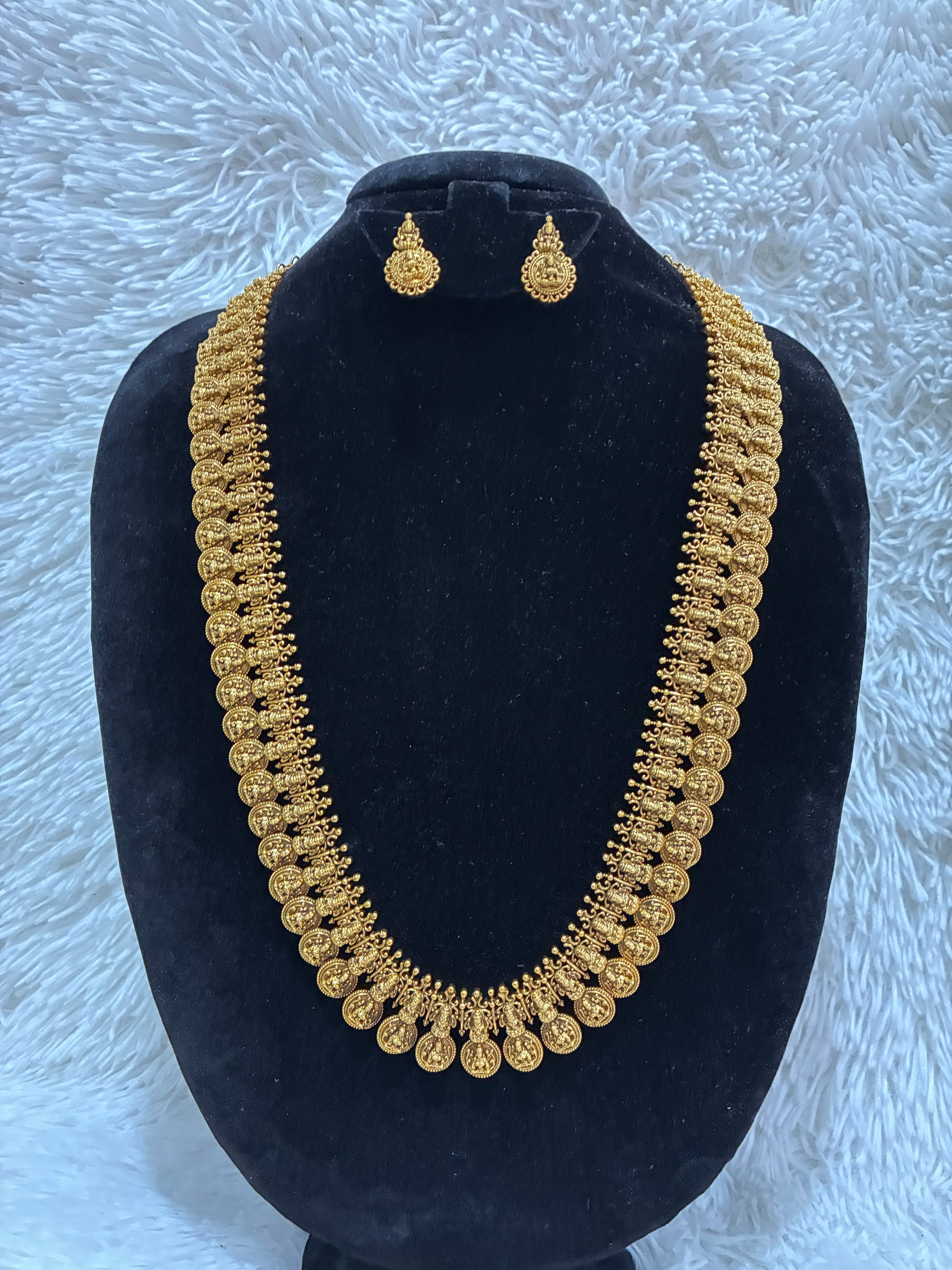 Beautiful Micro Gold Plated Long Lakshmi Kasula Haram Made4Madams