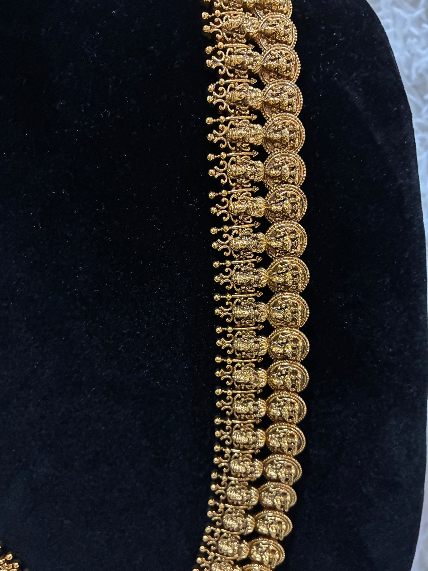 Beautiful Micro Gold Plated Long Lakshmi Kasula Haram Made4Madams