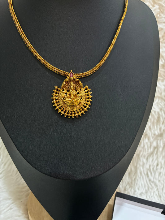 Micro Gold Plated Nanu with Lakshmi Pendant with Earrings Made4Madams