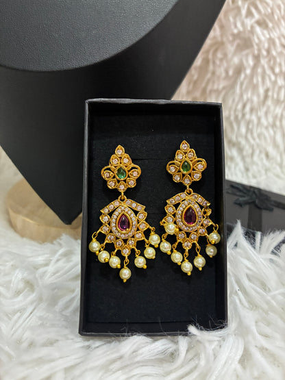 Micro Gold Plated Nanu with Floral design Pendant with Earrings Made4Madams