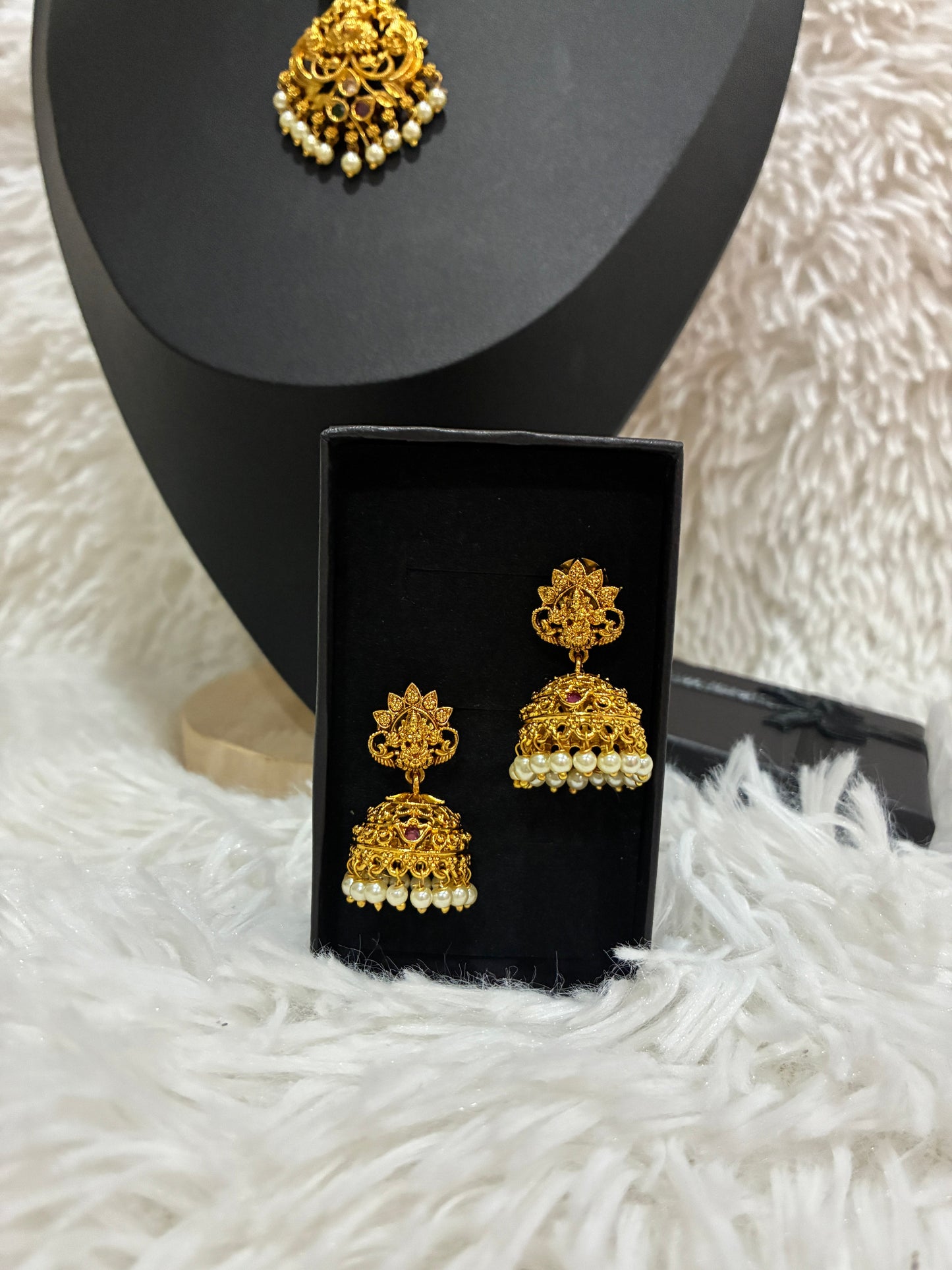 Micro Gold Plated Nanu with Lakshmi Pendant with Earrings Made4Madams