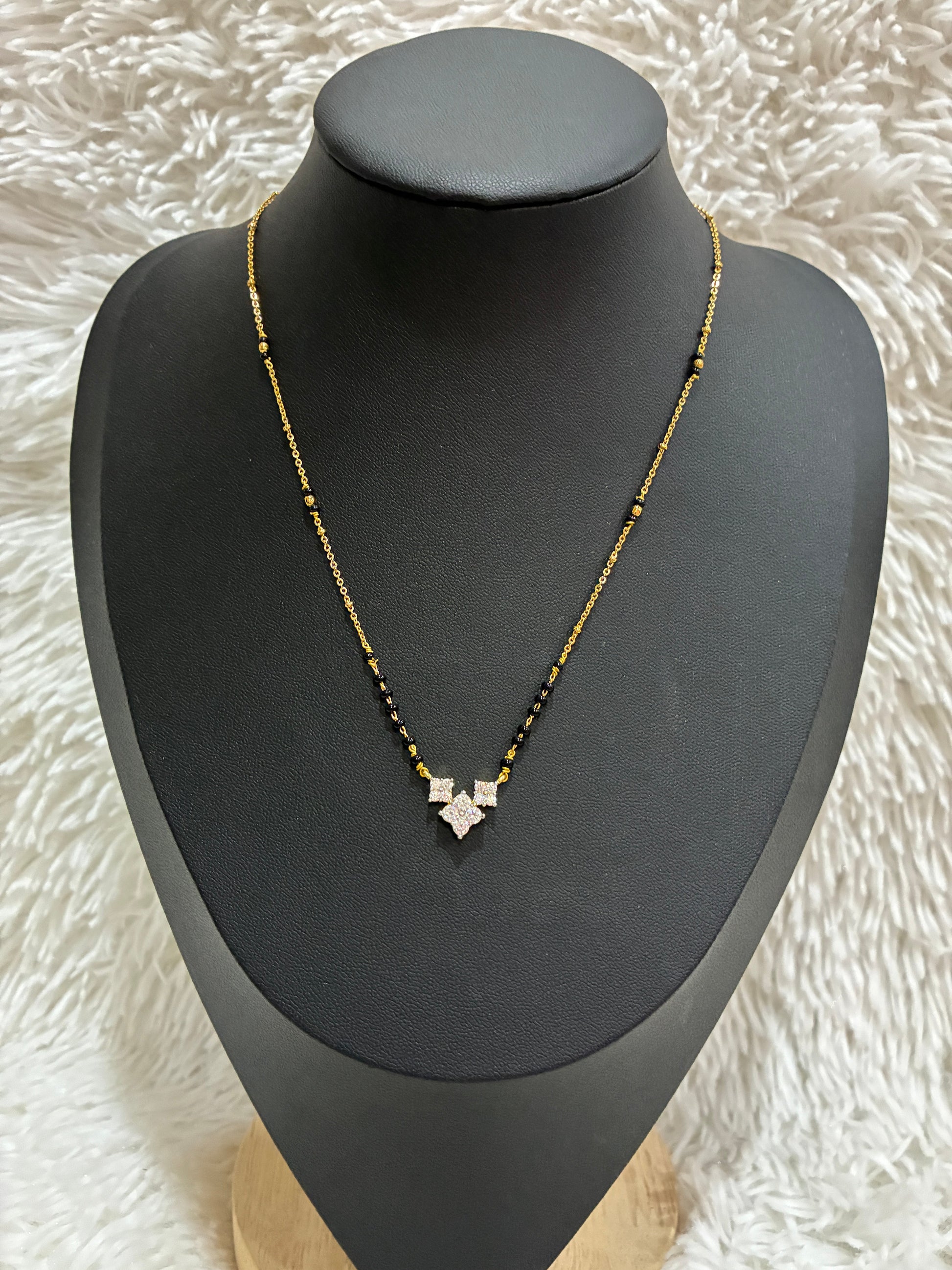 High Quality Micro gold plated chain with floral black bead chain Made4Madams