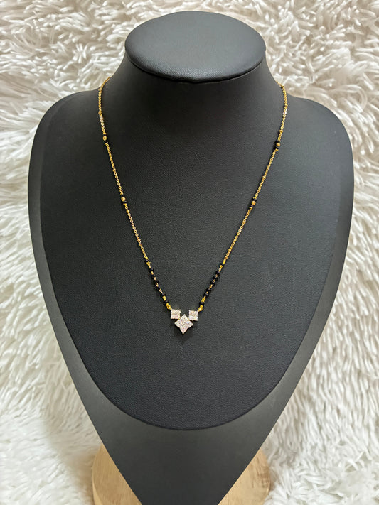 High Quality Micro gold plated chain with floral black bead chain Made4Madams