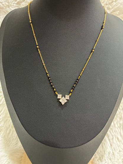 High Quality Micro gold plated chain with floral black bead chain Made4Madams