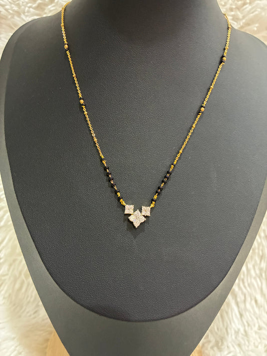 High Quality Micro gold plated chain with floral black bead chain Made4Madams