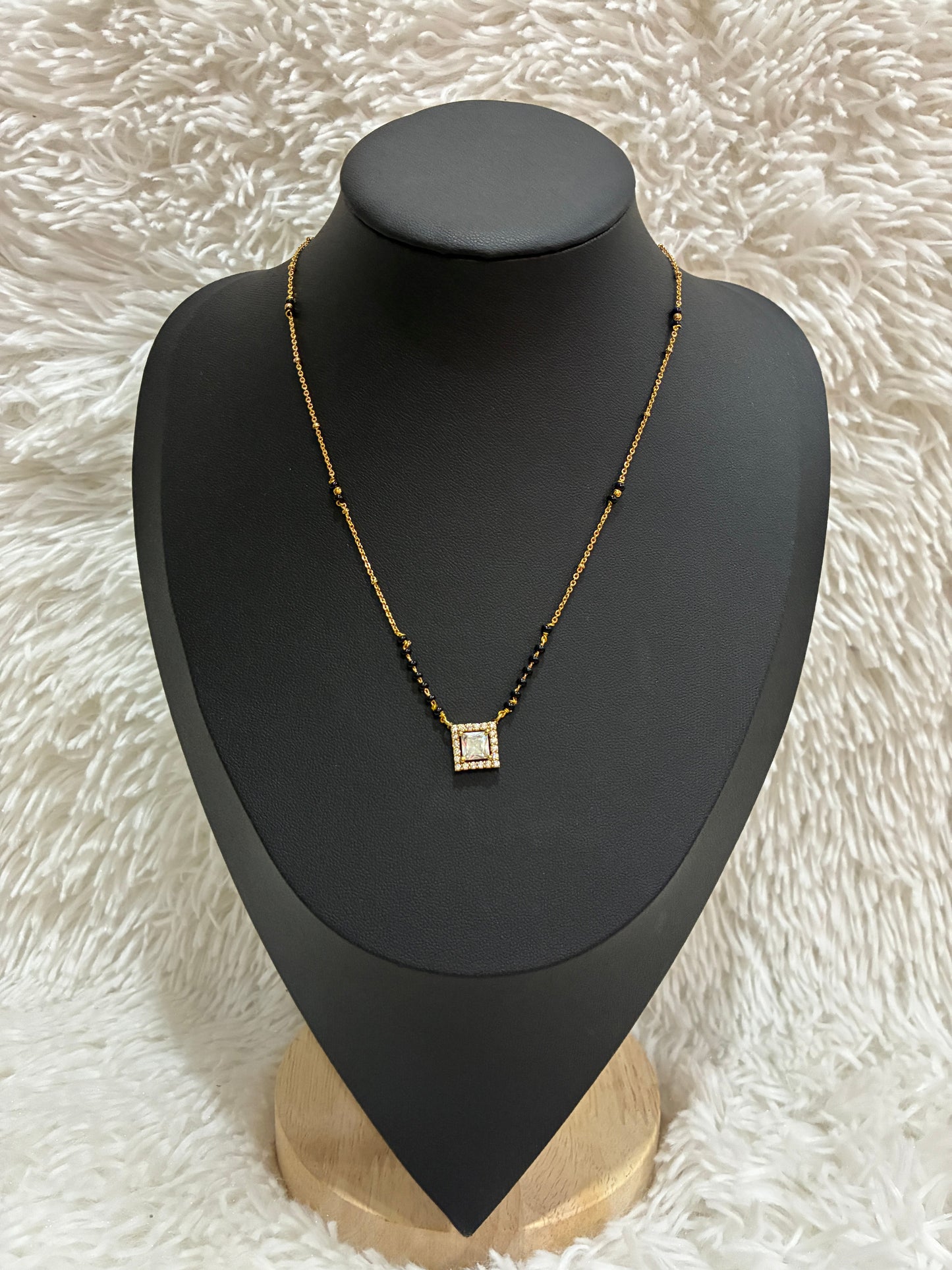 Micro gold plated chain with modern black bead chain Made4Madams