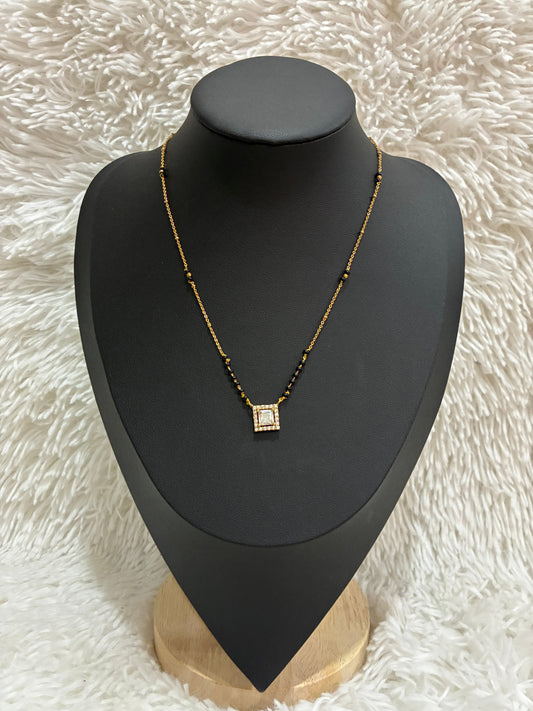 Micro gold plated chain with modern black bead chain Made4Madams