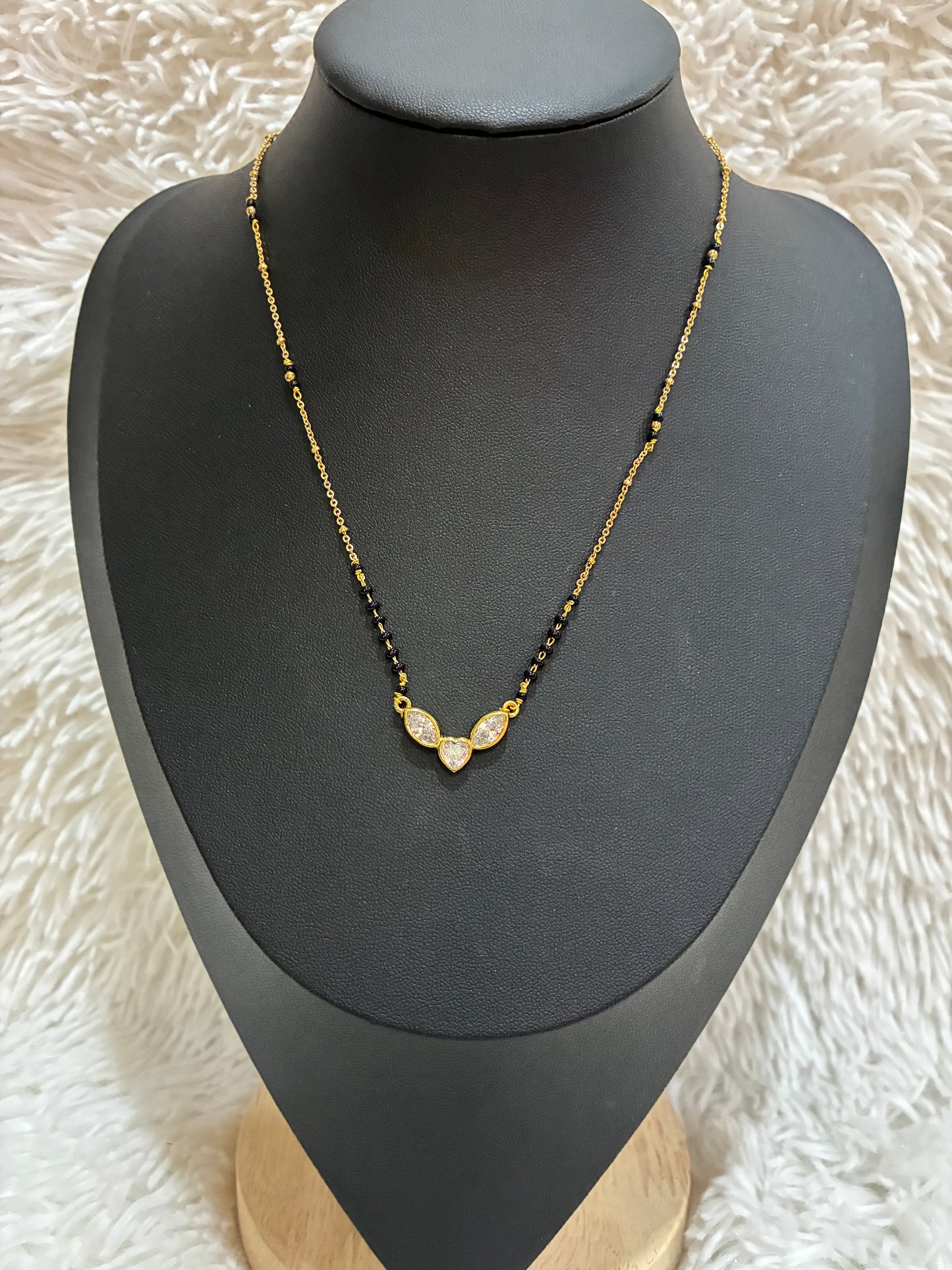 Micro gold plated chain with modern black bead chain Made4Madams