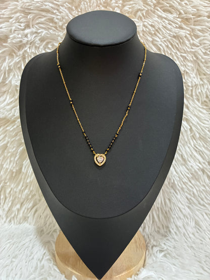 High Quality Micro gold plated with heart shaped black bead chain Made4Madams