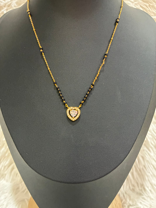 High Quality Micro gold plated with heart shaped black bead chain Made4Madams