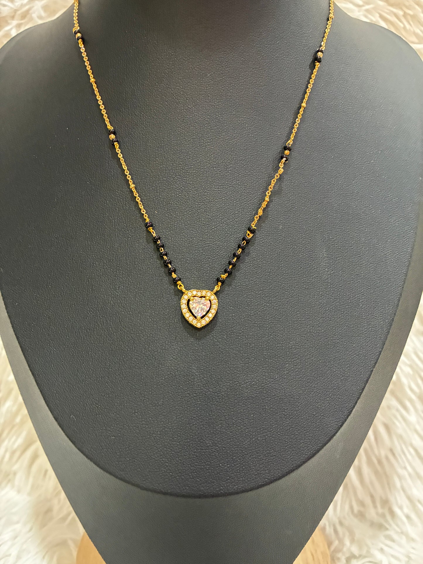 High Quality Micro gold plated with heart shaped black bead chain Made4Madams