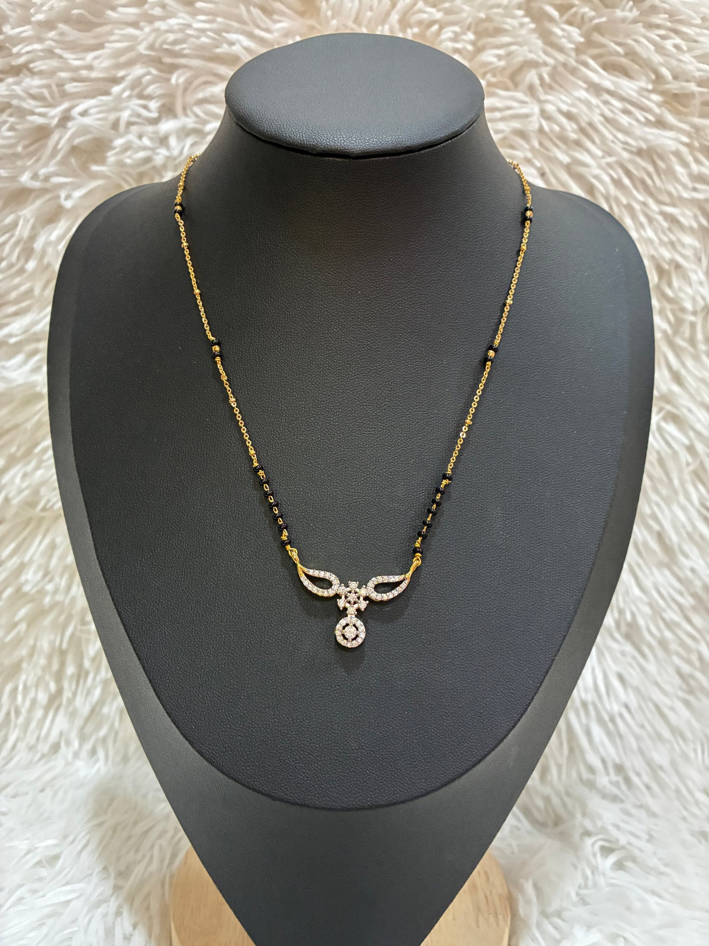 High Quality Micro gold plated chain with modern locket black bead chain Made4Madams