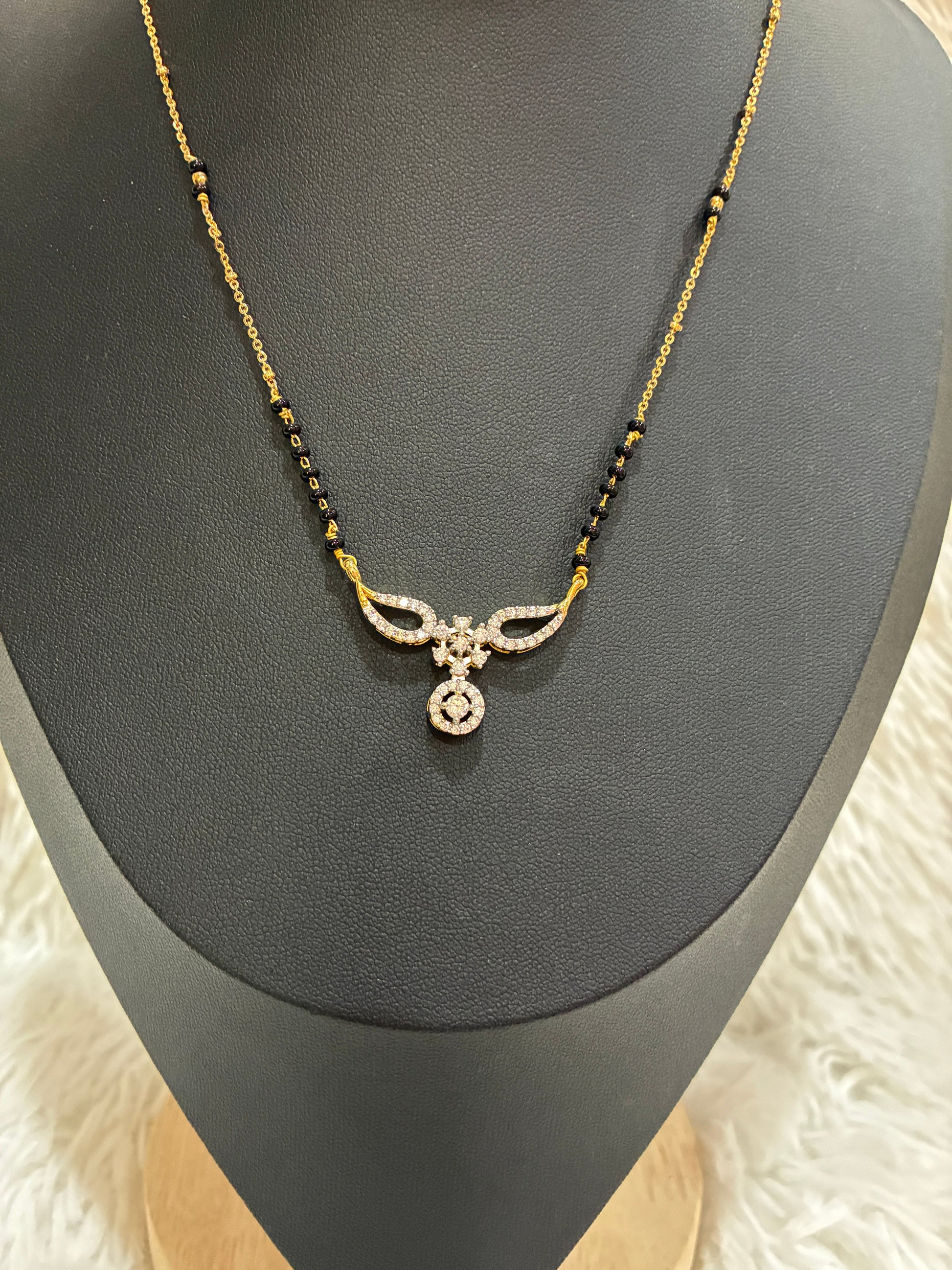 High Quality Micro gold plated chain with modern locket black bead chain Made4Madams