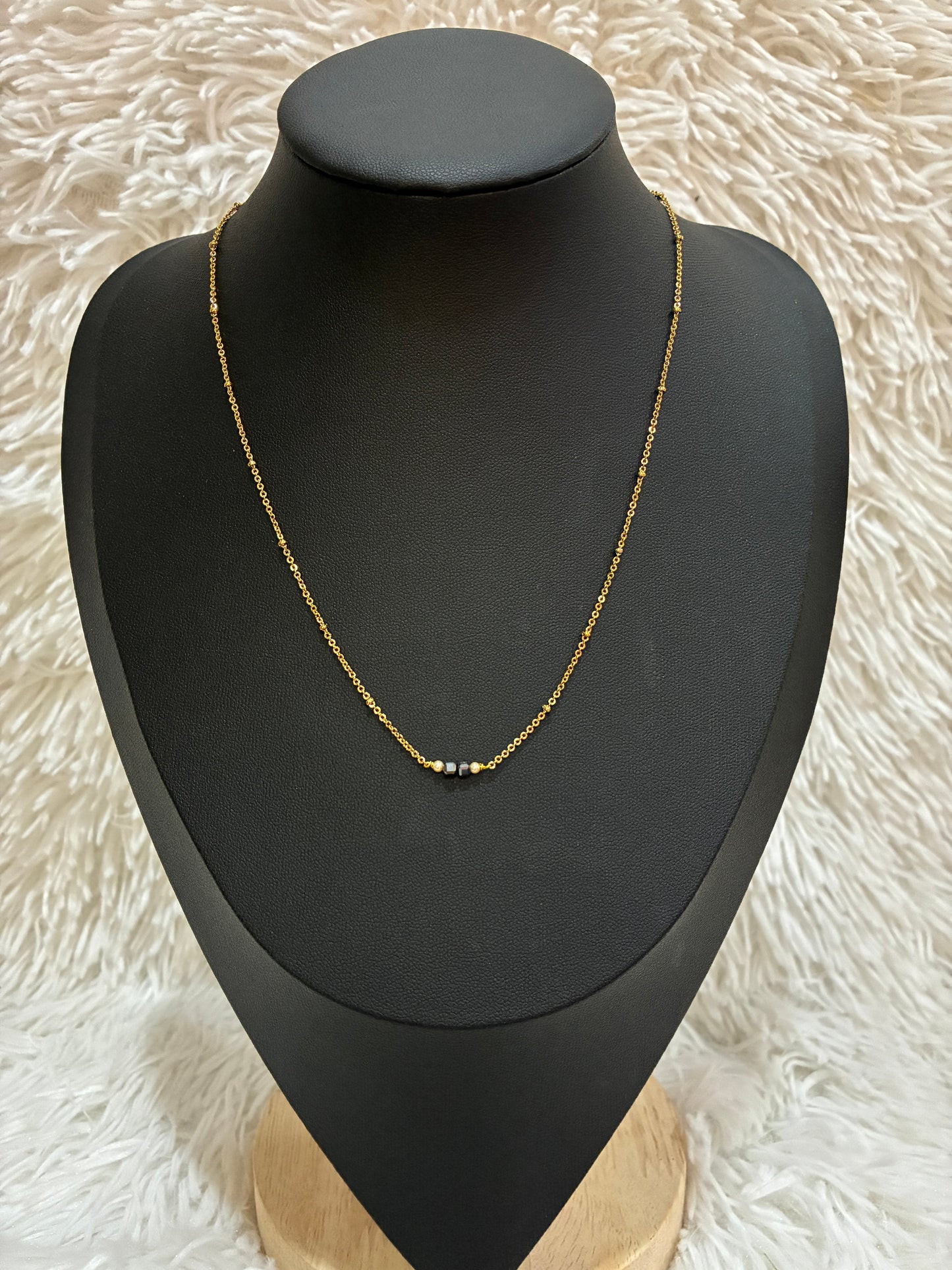 High Quality Micro gold plated with single line black bead chain Made4Madams
