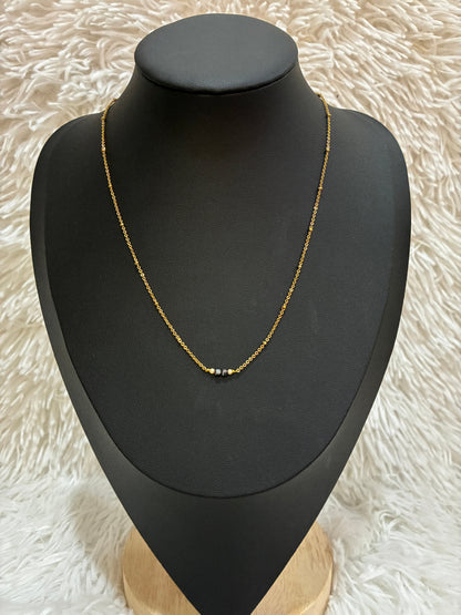 High Quality Micro gold plated with single line black bead chain Made4Madams