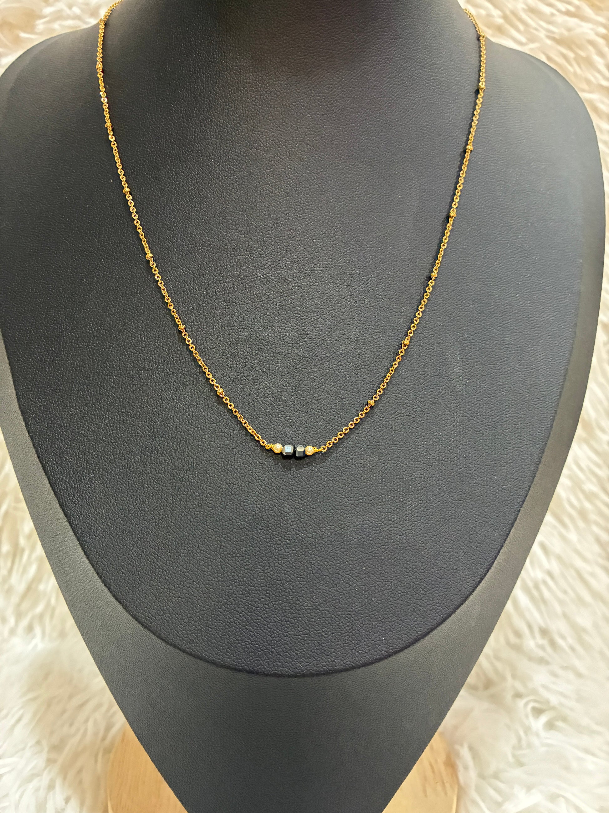 High Quality Micro gold plated with single line black bead chain Made4Madams